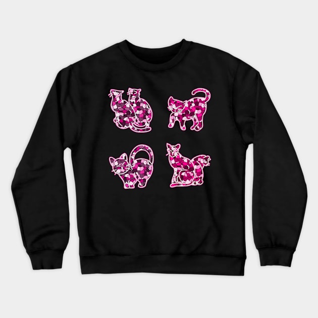 Crystal Group Cat (pink) Crewneck Sweatshirt by YasudaArt